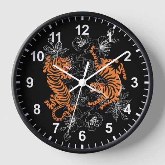 Tigers Black Art Style Background Numbers uit Japa (Voorkant)