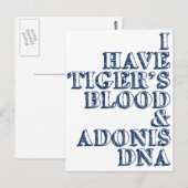 Tiger's bloed adonis dna Sheen Briefkaart (Voorkant / Achterkant)