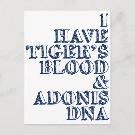 Tiger's bloed adonis dna Sheen Briefkaart (Voorkant)