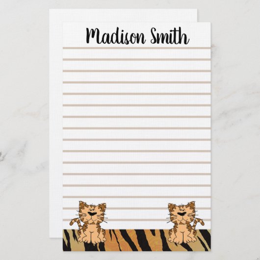 Tigers Briefpapier (Voorkant / Achterkant)