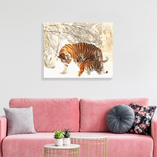 Tigers Canvas Afdruk (Insitu (Woonkamer))