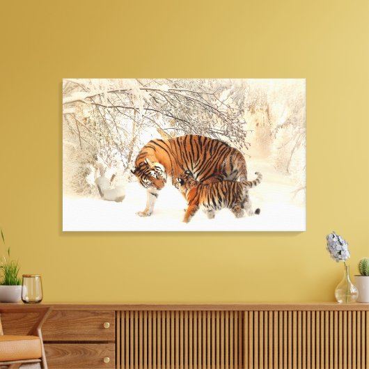 Tigers Canvas Afdruk (Insitu (Woonkamer))