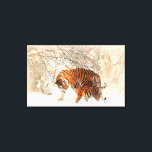 Tigers Canvas Afdruk<br><div class="desc">Het glanzend canvas van Zazzle wordt gemaakt van een additief-vrij katoenpoly mengsel en heeft een speciale inkt-receptieve coating die het bedrukte oppervlak beschermt tegen kraken wanneer het wordt uitgerekt. Ons direct-droog glanscanvas is gemaakt met een sterk weef ideaal voor fotografie of fijne kunst en produceert prints die gedurende 75 jaar...</div>