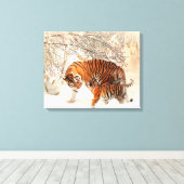 Tigers Canvas Afdruk (Insitu (Houten vloer))