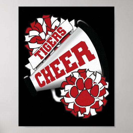 Tigers Cheerleading Ck naar school Cheer Team Spir Poster (Voorkant)