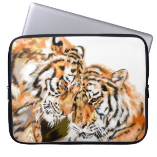 Tigers Couvees voor twee laptops Laptop Sleeve