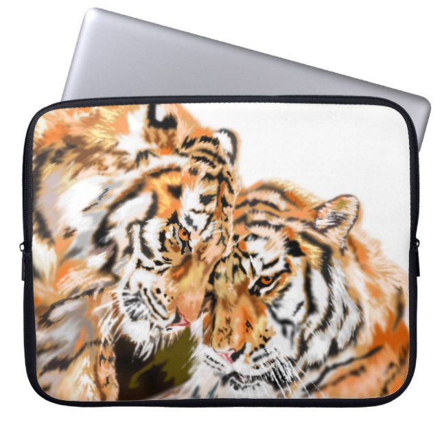 Tigers Couvees voor twee laptops Laptop Sleeve (Voorkant)