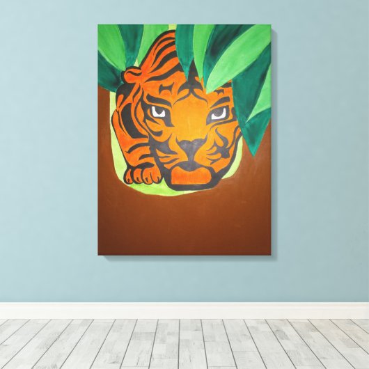 Tiger's Eye Canvas afdrukken (Insitu (Houten vloer))