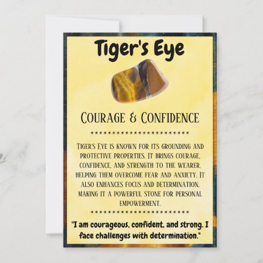 Tiger's Eye Crystal Betekenis Kaart (Voorkant)