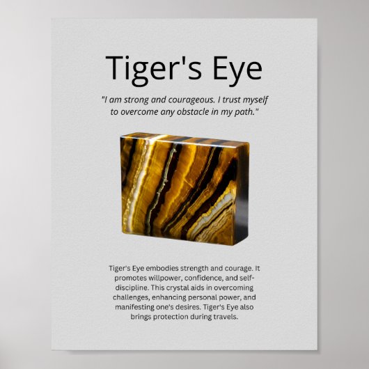 Tiger's Eye Crystal Betekenis Poster (Voorkant)