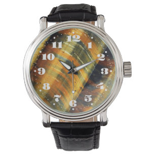 Tiger's Eye Gemstone met cijfers Horloge