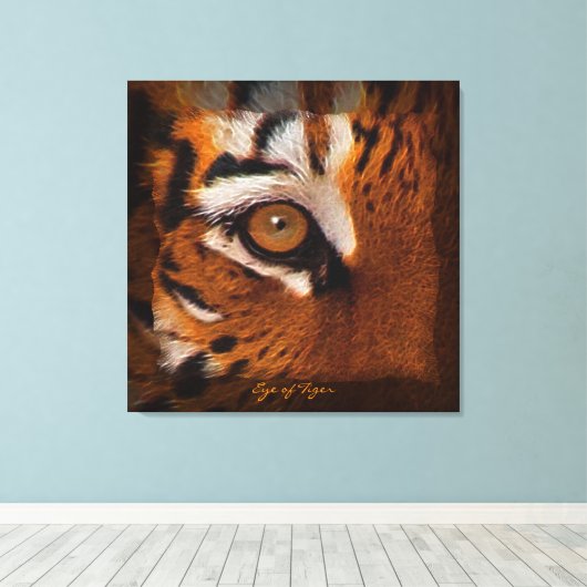 Tiger's Eye Wildlife Supporter Kunst op Canvas (Insitu (Houten vloer))