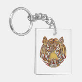 Tiger's Face Key Ring Sleutelhanger (Voorkant Links)