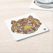 Tiger's Face Square Paper Coaster Kartonnen Onderzetters (Schuin)