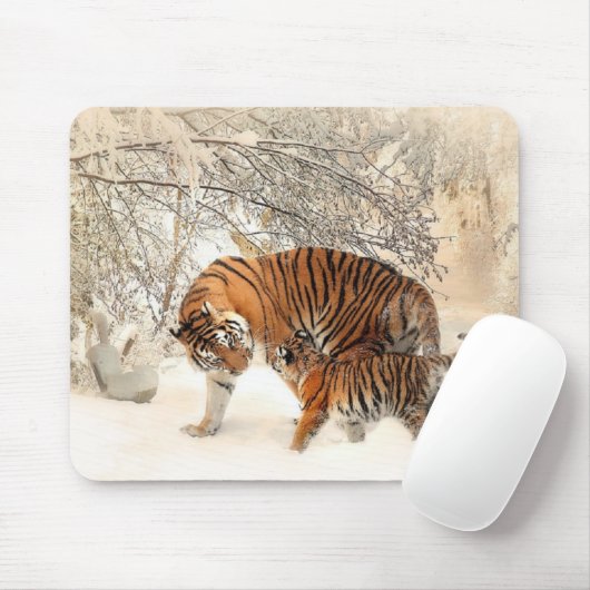 Tigers familie muismat (Met muis)