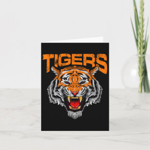 Tigers Football School Sport Distressed Game Day Kaart