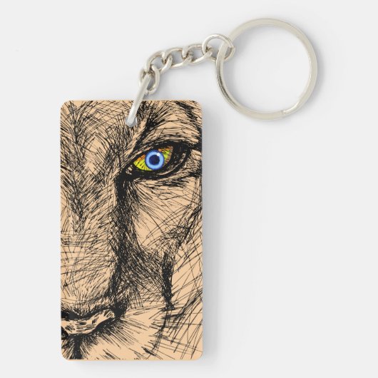 Tiger's Gaze Acryl Sleutelhanger (achterkant)