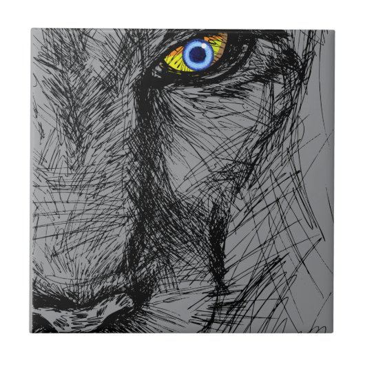 Tiger's Gaze Keramische Tegel Tegeltje (Voorkant)