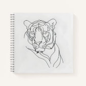 Tiger's Head Line Art Notitieboek (Voorkant)