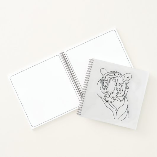 Tiger's Head Line Art Notitieboek (Binnen)