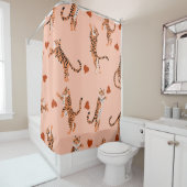 Tigers herfstbladeren:  springspatroon douchegordijn (In situ)