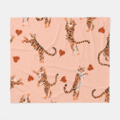 Tigers herfstbladeren:  springspatroon fleece deken (Voorkant (Horizontaal))