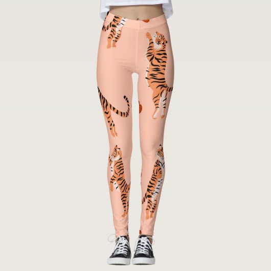 Tigers herfstbladeren:  springspatroon leggings (Voorkant)