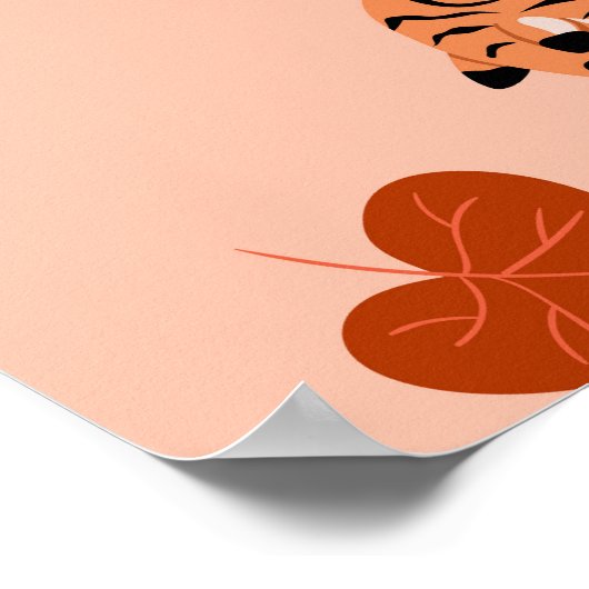 Tigers herfstbladeren:  springspatroon poster (Hoek)