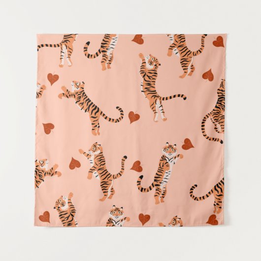 Tigers herfstbladeren: springspatroon wandkleed (Voorkant)