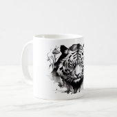 Tigers Hoofd op een koffie mok collectors set (Voorkant links)