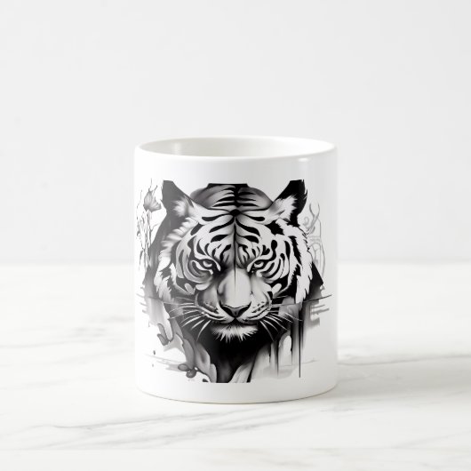 Tigers Hoofd op een koffie mok collectors set (Center)