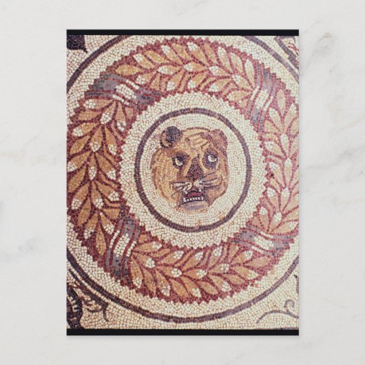 Tiger's hoofd, Romeinse mozaïek, begin 4e eeuw Briefkaart (Voorkant)