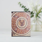 Tiger's hoofd, Romeinse mozaïek, begin 4e eeuw Briefkaart (Staand voorkant)