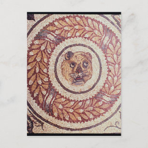 Tiger's hoofd, Romeinse mozaïek, begin 4e eeuw Briefkaart