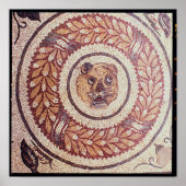 Tiger's hoofd, Romeinse mozaïek, begin 4e eeuw Poster (Voorkant)