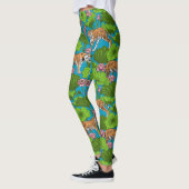 Tigers in the pink lotus pond leggings (Links)