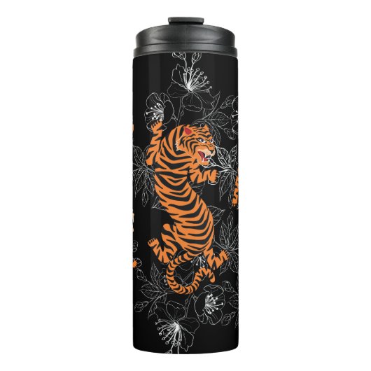 Tigers Japanse kunststijl Thermal Tumbler Thermosbeker (Voorkant)