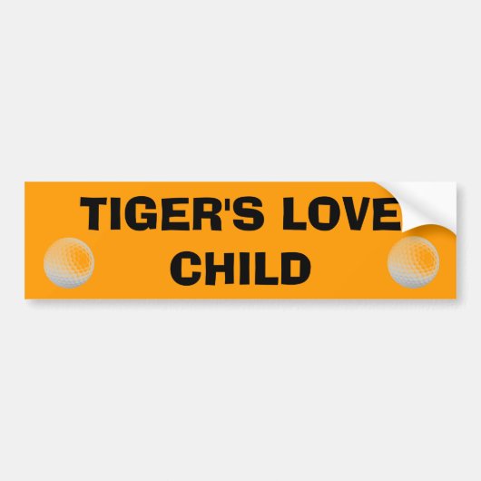 Tiger's Love Child - Golf Cart Bumpersticker (Voorkant)
