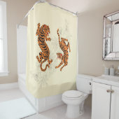 Tigers met Cherry Blossom Douchegordijn (In situ)