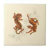 Tigers met Cherry Blossom Tegeltje (Voorkant)