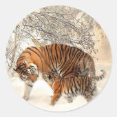 Tiger's moeder ronde sticker (Voorkant)
