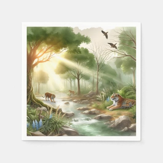 Tigers Natural Scene Servet (Voorkant)