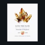 Tiger's oog kristallen die de datum bewaren flyer<br><div class="desc">Waterverf tijgers oogkristal thema bruiloft bewaar de datumkaart. Houd er rekening mee dat deze begrotingsuitnodiging op flyerpapier staat en erg dun is. Enveloppen zijn niet inbegrepen. Voor dikkere uitnodigingen met enveloppen en bijpassende producten over hetzelfde thema,  zie het collectie hieronder.</div>