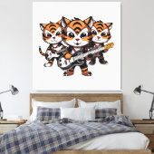 Tigers Playing Band Canvas Afdruk (Insitu (Slaapkamer))