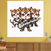 Tigers Playing Band Canvas Afdruk (Insitu (Woonkamer))