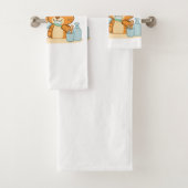 Tigers poetsen - Schattigee ochtendroutine Bad Handdoek (Insitu)