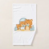 Tigers poetsen - Schattigee ochtendroutine Bad Handdoek (Handdoek)