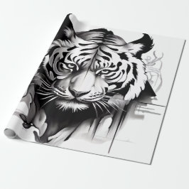 Tigers Portret met een prachtig ontwerp Cadeaupapier