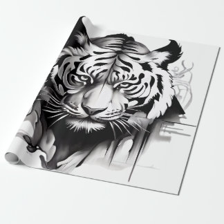 Tigers Portret met een prachtig ontwerp Cadeaupapier