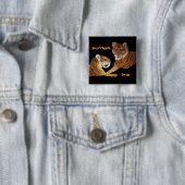 Tigers Purrfect Love Vierkante Button 5,1 Cm (In situ)